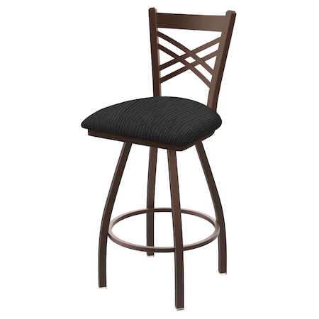 36 Swivel Bar Stool,Bronze Finish,Graph Coal Seat